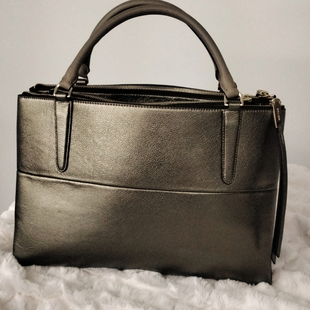 Coach Borough Bag in Metallic Leather (C1420  F32323) large - Picture 5 of 12